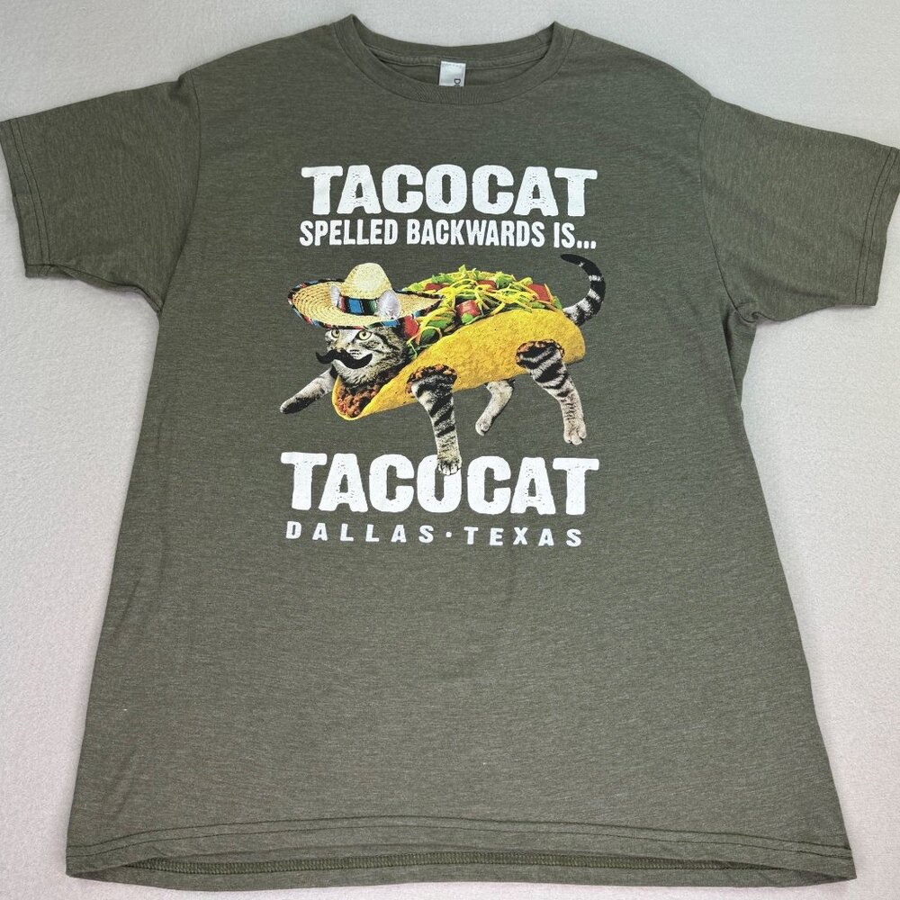 Duck Co Tacocat Dallas Texas Shirt Men Women Large Funny Cat Short Sleeve